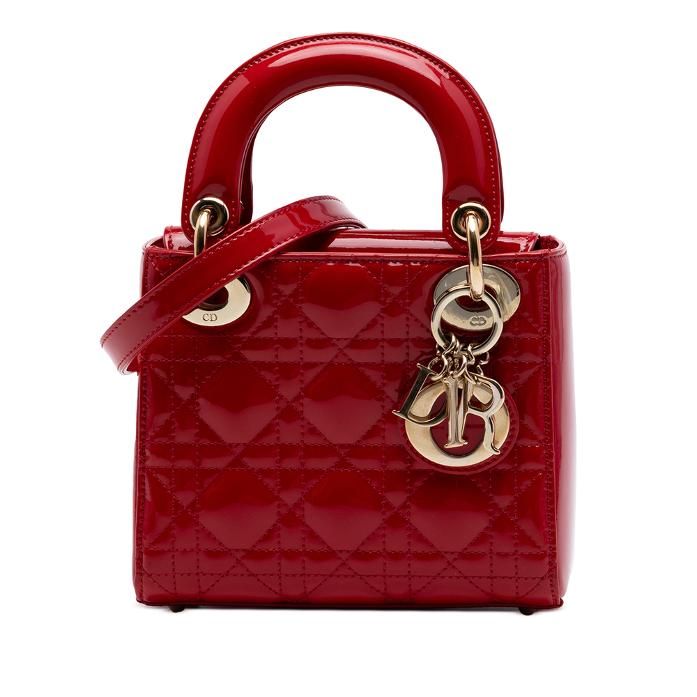 Pre-Loved Dior Mini Patent Cannage Lady Dior
